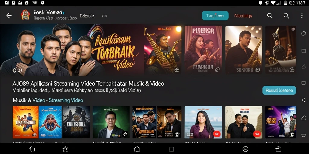 Antarmuka AJO89 yang modern dengan fitur streaming video.