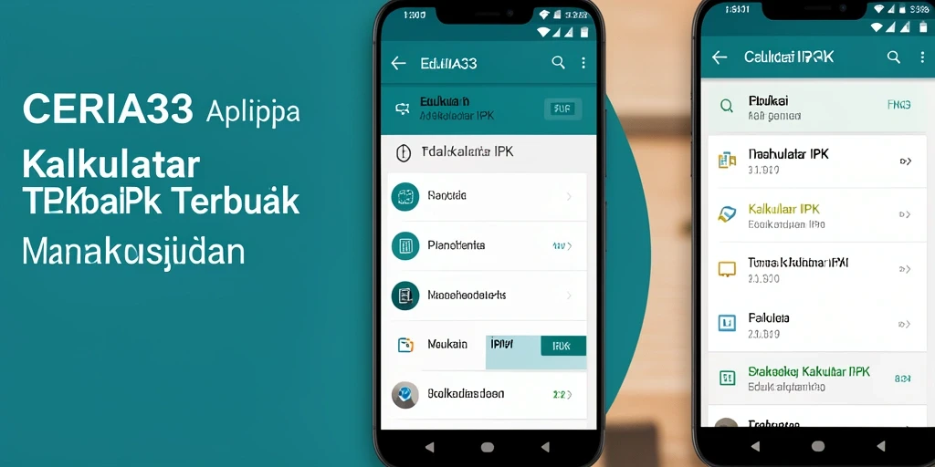 Antarmuka aplikasi CERIA33 untuk Kalkulator IPK yang user-friendly.