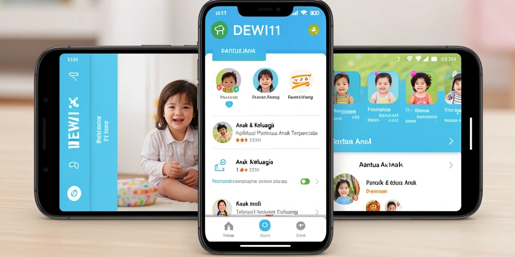 Tampilan antarmuka DEWI11 yang intuitif untuk Pantau Anak.