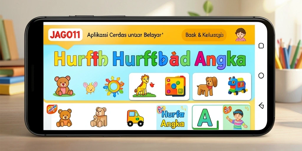 Antarmuka aplikasi JAGO11 menampilkan permainan edukatif untuk anak.