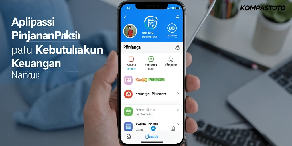 Antarmuka aplikasi KOMPASTOTO menampilkan proses pinjaman yang sederhana dan cepat.