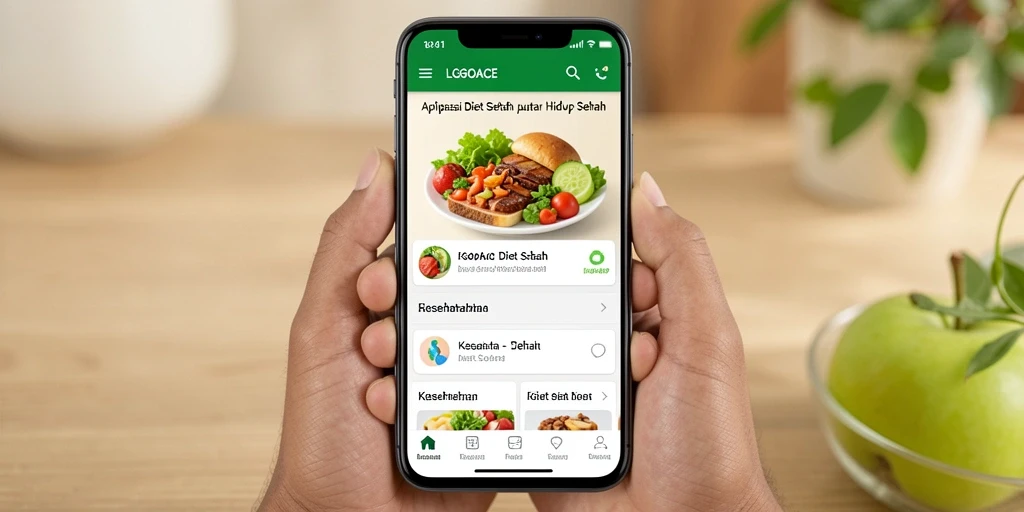 Antarmuka aplikasi LGOACE dengan fitur diet sehat yang menarik.