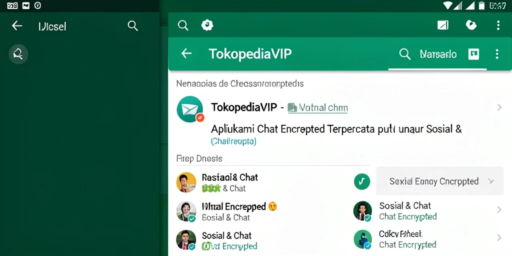Tampilan user-friendly aplikasi TOKOPEDIAVIP untuk chatting aman.