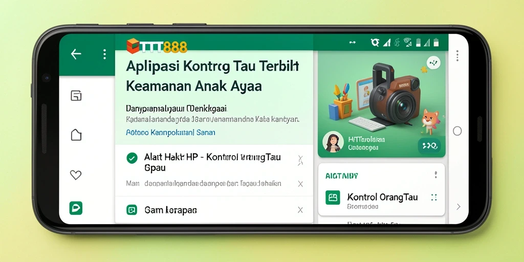 Tampilan utama TTT888 menampilkan kontrol orang tua dan fitur pengawasan.