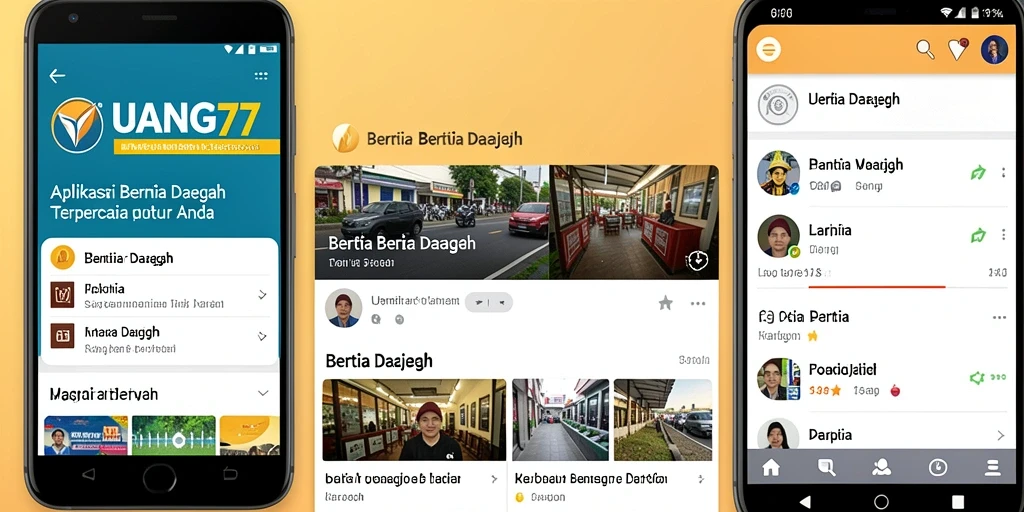 Antarmuka aplikasi UANG77 menampilkan berita daerah terkini dengan jelas dan informatif.