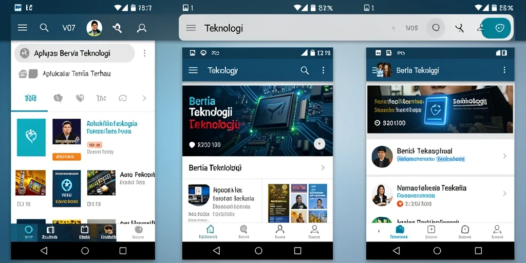 Tampilan antarmuka V07 menampilkan berita teknologi terkini dan terupdate.